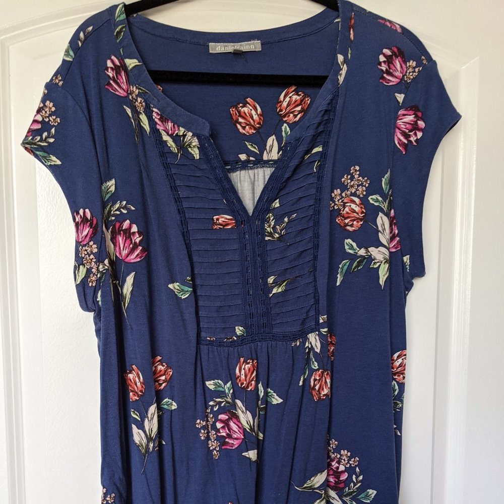 Daniel Rainn Split Neck Rayon Jersey Top 2x